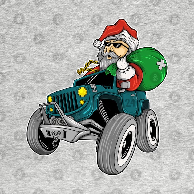 Santa Claus riding in a car by DMD Art Studio